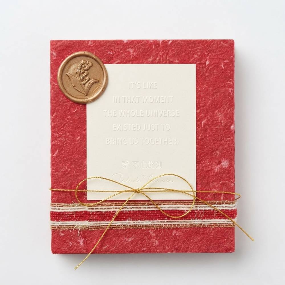 Square Textured Paper Gift Box with Button Closure