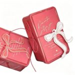 Tin Box Rectangular Tinplate Gift Box with Bow Tag