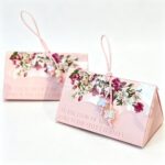 Tin Box Vintage Floral Triangular Paper Gift Box