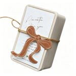 Tin Box Rectangular Tinplate Gift Box with Bow Tag